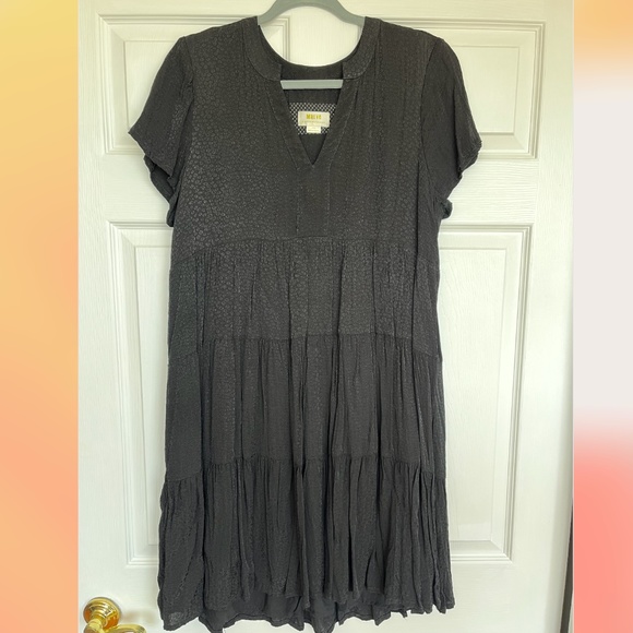 Maeve Dresses & Skirts - Maeve by Anthropologie Short Sleeve Tiered Sundress with Discreet Leopard Print